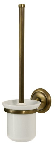 Bisk 00412 Deco Toilettenbürstengarnitur mit Bürstenhalter antik gebürstet, 12 x 16 x 40 cm