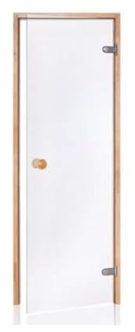 Desineo Porte de Sauna en Verre sécurite 8 mm Cadre en pin 70 x 190 Transparente