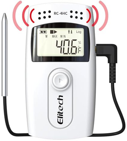 Elitech USB Thermometer Hygrometer Thermo-Hygrometer Feuchtigkeits-Meter Feuchtigkeit Monitor Innen/Außen Temperatur Messgerät Thermostat Sensor Sonde RC-4H Pro