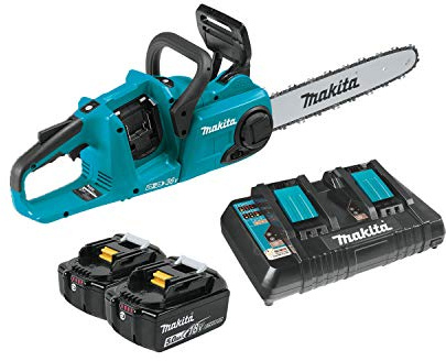 Makita XCU03PT 18V X2 (36V) LXT Litio-Ion sin escobillas (5.0Ah) Kit de Sierra de Cadena de 14, Color Verde Azulado