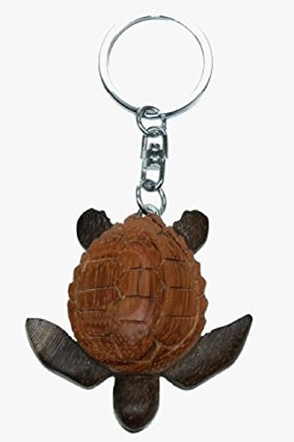 Unbekannt Schlüsselanhänger Schildkröte Holz braun