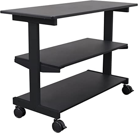 Stand Up Desk Store 3-Shelf Rolling Bookcase and Organizer on Wheels