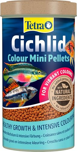 Tetra Ciklid färg mini pellets, komplett mat för alla mindre ciklider, 170 g