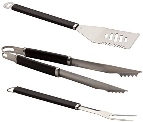 Char-Broil 140 545 - Set Utensili per Barbecue 3 Pezzi, Acciaio Inox