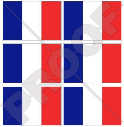 Frankreich französische Flagge Française, 40 mm (1.6 Zoll), Mobiltelefon Vinyl-Mini-Sticker für Handy, Aufkleber, 6 Stück.