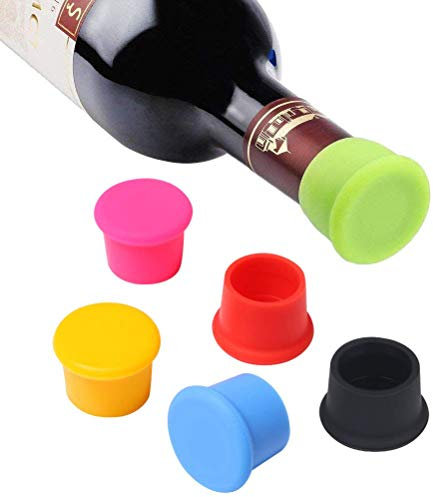 Vicloon Tappi Colorati per Bottiglie, 6Pezzi Tappo per Bottiglie di Birra, Tappi per Bottiglia in Silicone Riutilizzabile, per Birra, Champagne, Vino, Acqua, Bevande, Succo di Frutta e Vetro (Colore)
