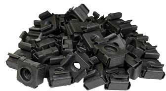 RackGold® Black 12-24 Cage Nuts 25 Pack - USA Made