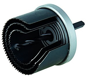 wolfcraft Deckenleuchten-Lochsäge (DCL), Ø 40-65 mm I 8916000 I Säge mit 3 Schnellwechsel-Einsätzen, Ø 40, 54, 65 mm, Schnitttiefe 40 mm