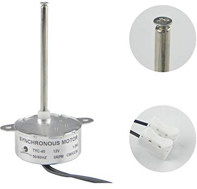 Schaftlange 74mm, innere Schraube mit Bolzen Synchronmotor TYC-40 AC 12V(Wechselstrom) 5RPM CW/CCW Drehmoment 0.5Kg.cm 1W Power