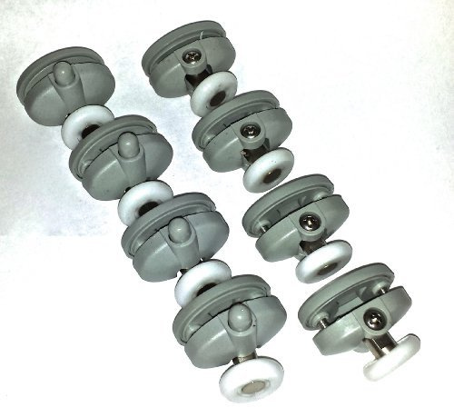 Set of 8 x Top & Bottom Single Butterfly Shower Door Rollers/Runners/Wheels 25mm Wheel Diameter, 4 Top and 4 Bottom L051