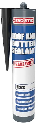 EVO-STIK Roof and Gutter Sealant, Repairs Leaks, Excellent Weather Resistance, Lasts up to 10 Years, Colour: Black, Size: 290ml