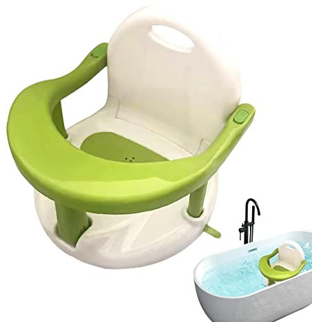 Tebinzi Badesitz Baby Ab 6 Monate Für Badewanne, Badewannensitz Baby mit Anti-Rutsch Saugnäpfe, Armlehnen und hoher Rückenlehne, Badewannen Zubehör für Mädchen und Jungen