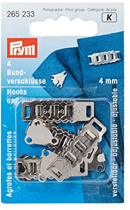 Rock- und Hosenbundverschlüsse 4 mm silber
