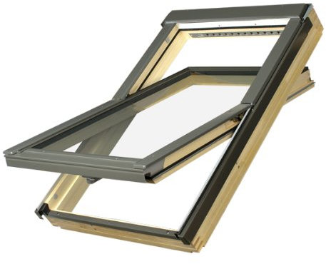 Dachfenster Fakro Schwingfenster 55x98cm Holz mit automatischer Dauerlüftung V40P Standardverglasung U3 ohne Eindeckrahmen