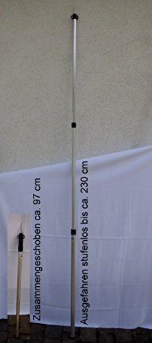 Teleskopstange Teleskopzeltstange Zeltstange ALU Aluminium Stange Aluminiumstange für Sonnensegel Zeltgestänge 105-260 cm