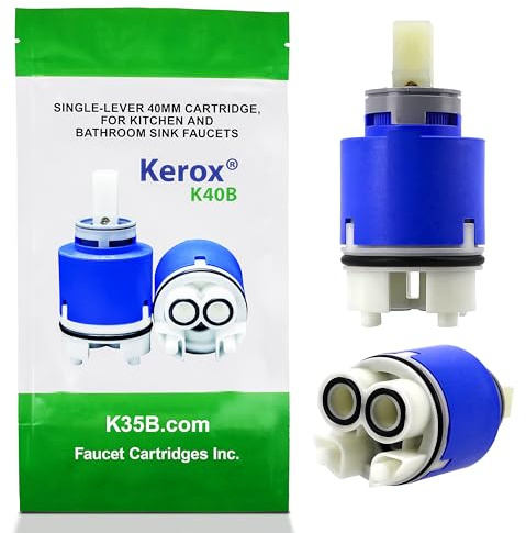 Kerox K40B 40mm Faucet Cartridge - Ceramic Mixing Single-Lever Cartridge, Bathroom Sink Faucets & Parts for Home Plumbing Repair and Improvement, fits La Torre & American Standard Faucets