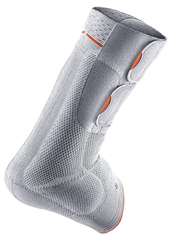 SPORLASTIC Achillessehnenbandage ACHILLO-HiT rechts, Platinum, Gr. 5 | AIR-MATRIX Silikonpelotte, Achillodynie, Rehabilitation, Rückfuß-Stützung, Klettverschluss, atmungsaktiv, orthopädisch
