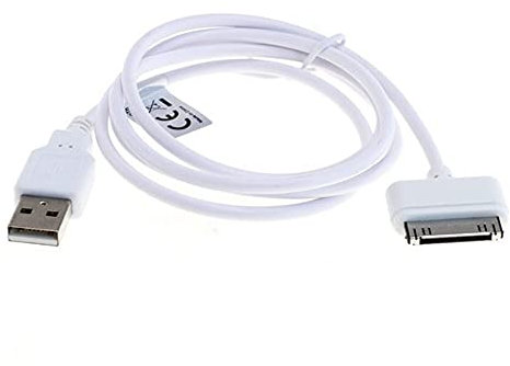 subtel USB Kabel 1m kompatibel mit Apple iPod Mini (1. & 2. Gen.) Nano (1. - 6. Gen.) Touch (1. - 4. Gen.) - MA591G Ladekabel 30 Pin Dock Connector auf USB A 2.0 Datenkabel weiß