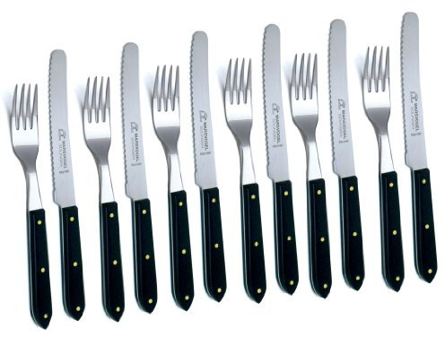 Tafelbesteck 12 tlg. POM spitz Marsvogel Solingen # 21 00 00 Besteck Set bestehend aus: 6x Messer 6x Gabel Menübesteck