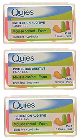 Quies - Protección auditiva de espuma - 35dB - Pack de 3 x 3