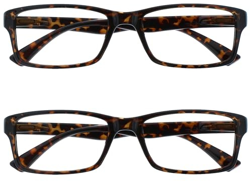 OPULIZE La Compañía Gafas De Lectura Marrón Carey Lectores Valor Pack 2 Hombres Mujeres UVR2092BR +1,50