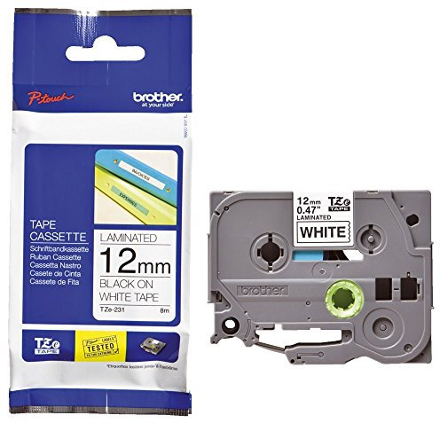 Brother Tze-261 Schwarz auf Weiß Tze Etikettenband – Etikettenbänder (Schwarz auf Weiß, Tze, Brother, 3,6 cm, 8 m, 3,6 cm)
