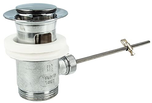 tecuro Exzenter Ablaufgarnitur für 1 1/4 Zoll Waschtische mit Überlauf, Waschbecken und Siphons im Bad, verchromt