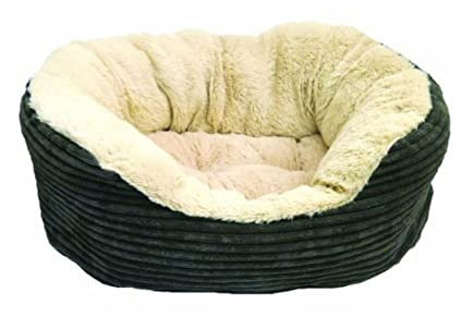 Rosewood Dog Bed Perros Grandes, Lavable a máquina, Cama de Felpa súper Suave y acogedora, Gris y Crema, Aproximadamente, 81 x 63 x 18 cm (L x W x H)