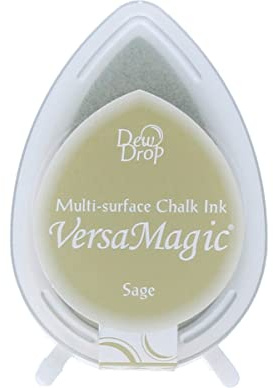 Tsukineko Twin Marker Embossing Filzstifte 2 mm Grün, Sage - Embossing fineliner Malstifte - Twinmarker auf Wasserbasis - Brush Pen für Stempeln, Kalligraphie und Mischtechnik