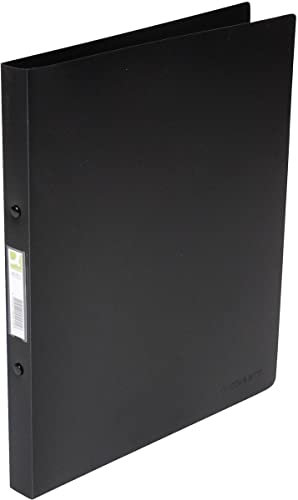 Q-Connect KF02923 Ringbuch / 12 Stück/ A4 4-Ring 16 mm/Farbe: Schwarz Transparent/aus Starkem Transluzente PP-Folie / 22 mm Rücken/Ringhefter Plastik/Ringordner Schmal Dünne Ordner