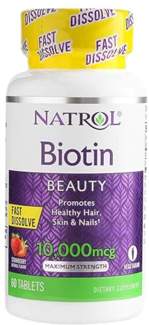 Natrol Biotin Fast Dissolve Tablets, 10,000 mcg, 60 Count