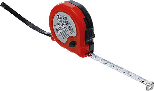 BGS Diy 2055 | Rollbandmaß | 12 mm x 2 m | mit Schlaufe | Aufrollsystem, Feststeller | Maßband, Bandmaß