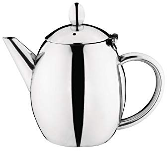 Olympia Richmond Stainless Steel Teapot, Dishwasher Safe, 500ml | Boasts a stunning modern mirror finish with a curved silhouette to elevate your tea service, perfect for busy cafes.