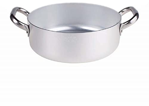 Agnelli ALMA10634 Cacerola Baja con 2 Asas en Acero, Aluminio Profesional 3 mm, 34 cm