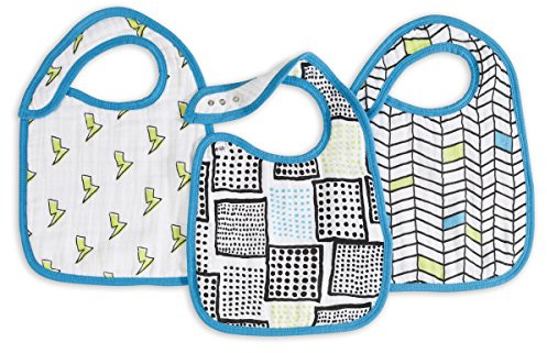 aden + anais 7117G Classic Snap Bib Whiz Kid, 3er pack