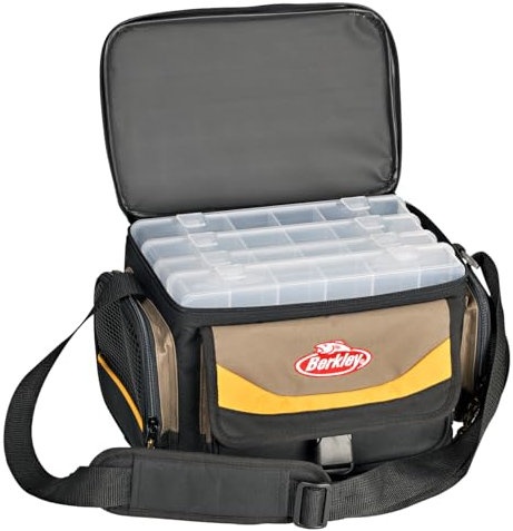 Berkley System Bag Tasche, Angeltasche mit Boxen, Rot/Grau/Schwarz