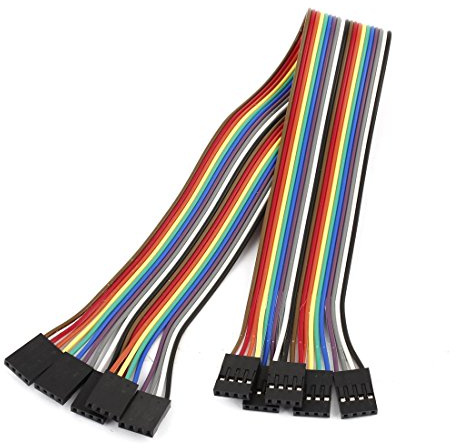 sourcing map 20cm 2.54mm 4 Pin Female to Female F/F Connect Jumper Cable Line 5 Pcs