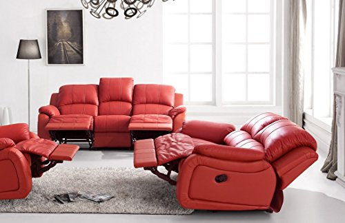 Voll-Leder Couch Sofa Garnitur Relaxsessel Fernsehsessel 5129-3+2-8401