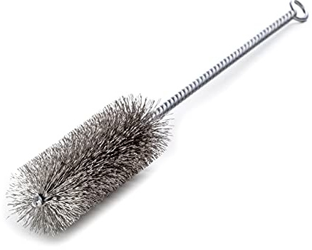 Lessmann Cylinder brush with eyelet (diameter 12 mm, total length 300 mm, for cleaning/deburring pipes and holes, brush made of steel wire) 542304