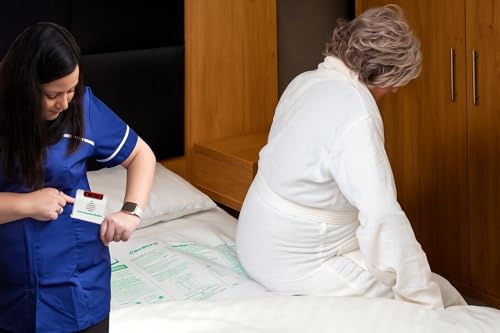 Wireless Bed Exit Alarm with Sensor Pad - Reduce falls. Alerts Carer and Pager can be 300 feet from sensor pad - UK Company with knowledgeable UK based Customer Service support. Arrives ready to use.