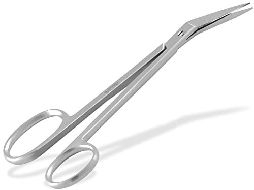 Ciseaux à ongles longs avec microdenture unilatérale pour seniors Acier inoxydable Pédicure avec lame tranchante pour les soins des pieds 16 cm