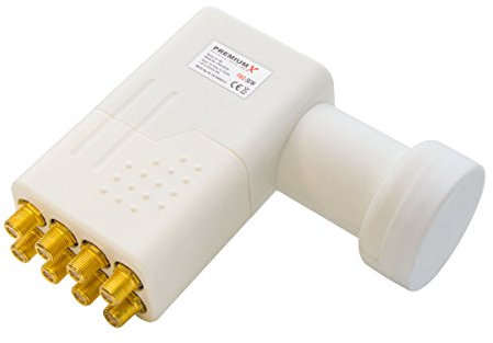 Premium X Octo LNB Digital SAT for 8 users White 8-way receiver head 0.1dB DVB-S2 HDTV 4K weather protection