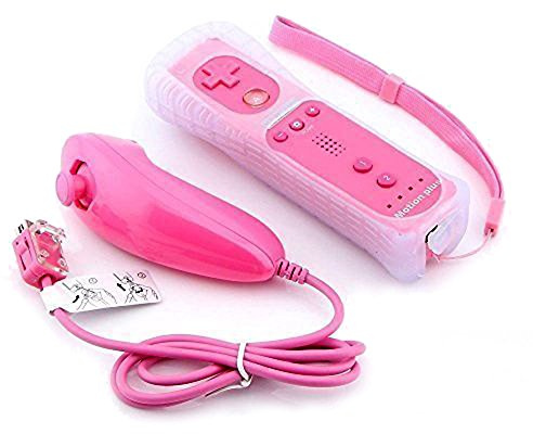 mini kitty 2 en 1 Manette Plus Et Nunchunk pour Nintendo wii- Rose