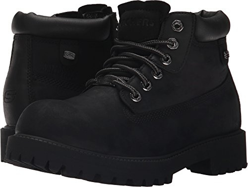Skechers Hiking, vinterstövlar för män, Svart vattentätt läder, 43 EU