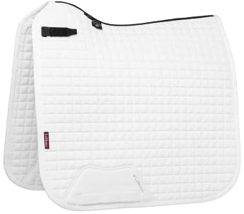 LeMieux Dressage Cotton Square Saddle Pad - English Saddle Pads for Horses - Equestrian Riding Equipment and Accessories (White - Large)