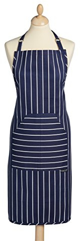 KitchenCraft ‘Butcher’s Stripe’ 1% Cotton Kitchen Apron (One Size Fits All) – Blue/White