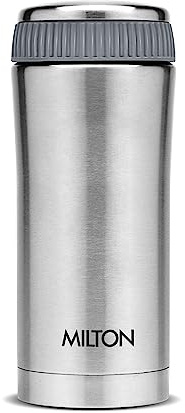 Milton Optima Double Walled Vacuum Insualted Food Flask, Soup Flask, Food Container, 350 ml | 12 oz | Hot and Cold for Long Hours, 18/8 Stainless Steel, Rust and Leak-Proof, BPA-Free | Silver