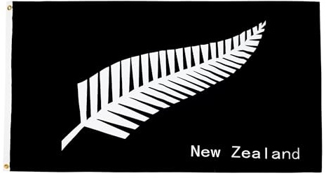 AZ FLAG - Drapeau Nouvelle-Zélande fougères - 150x90 cm - Drapeau Neo-Zélandais - All Black 100% Polyester Avec Oeillets Métalliques Intégrés - Pavillon 110 g