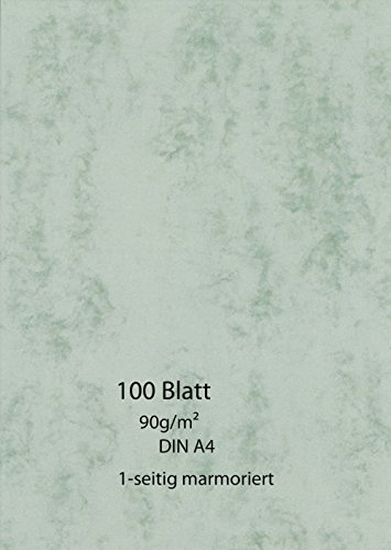 Marmor-Papier 100 Blatt - einseitig - grün - 90g - A4