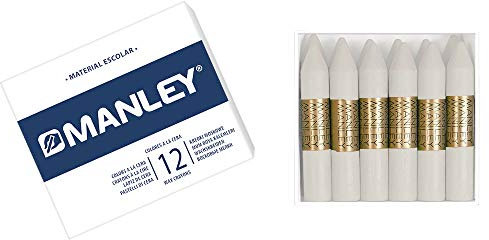 MANLEY MNC04442 Box 12 Wachsmalstifte, weiß